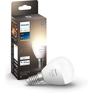 Philips Bombilla Led Inteligente, Luz Cálida Regulable, casquillo E14 esférica, 5.7W 470 Lumens, Compatible con Alexa y Google Home Philips Bombilla Led Inteligente, Luz Cálida Regulable, casquillo E14 esférica, 5.7W 470 Lumens, Compatible con Alexa y Google Home