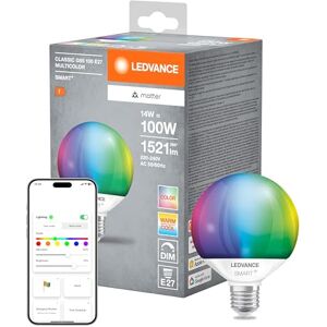 LEDVANCE Lámpara LED SMART+ MATTER, compatible con Google, Alexa, Apple, acabado esmerilado, 14W, 1521lm, base E27, función RGBW y luz blanca, app o control por voz, vida útil de hasta 20.000 horas LEDVANCE Lámpara LED SMART+ MATTER, compatible con Google, Alexa, Apple, acabado esmerilado, 14W, 1521lm, base E27, función RGBW y luz blanca, app o control por voz, vida útil de hasta 20.000 horas