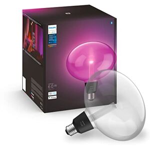 Philips Bombilla inteligente Lightguide E27 elíptica, Luz blanca y de colores, Bluetooth, compatible con Alexa y Google Home Philips Bombilla inteligente Lightguide E27 elíptica, Luz blanca y de colores, Bluetooth, compatible con Alexa y Google Home