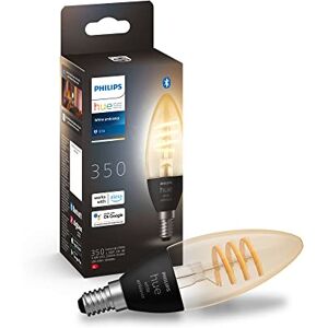 Philips Bombilla LED inteligente Filamento E14 Vela, Luz Blanca de Cálida a Fría 4.6W (Eq. 30W) 350 lúmens, Compatible con Alexa y Google Home Philips Bombilla LED inteligente Filamento E14 Vela, Luz Blanca de Cálida a Fría 4.6W (Eq. 30W) 350 lúmens, Compatible con Alexa y Google Home