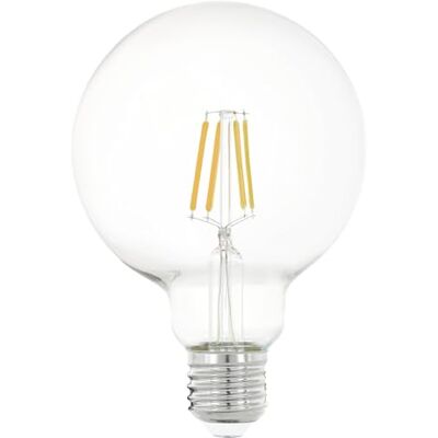 Eglo LED E27, bombilla Globe classic, luz para iluminación retro 4 vatios (equivalente a 40 vatios), 470 lúmenes, blanco cálido, 2700k, Edison G95, Ø 9,5 cm Eglo LED E27, bombilla Globe classic, luz para iluminación retro 4 vatios (equivalente a 40 vatios), 470 lúmenes, blanco cálido, 2700k, Edison G95, Ø 9,5 cm