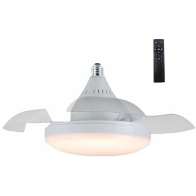 wonderlamp Bombilla con aspas retráctiles LED Mandy 3CCT 18W, 4 Velocidades, Mando a distancia incluido, Casquillo E27, Ventilador de techo con Intensidad regulable, Diámetro 45,5-106 cm wonderlamp Bombilla con aspas retráctiles LED Mandy 3CCT 18W, 4 Velocidades, Mando a distancia incluido, Casquillo E27, Ventilador de techo con Intensidad regulable, Diámetro 45,5-106 cm