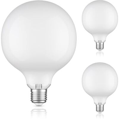 ledscom.de 3x E27 Bombilla LED, G125, blanco cálido (2700 K), 6,2 W, 845lm, vidrio esmerilado extra mate ledscom.de 3x E27 Bombilla LED, G125, blanco cálido (2700 K), 6,2 W, 845lm, vidrio esmerilado extra mate