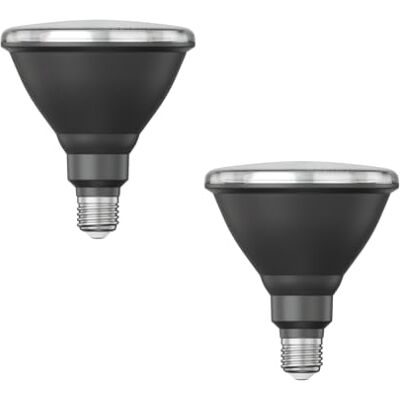 ledscom.de 2x bombilla LED E27, PAR38 cuello corto, blanco (4200 K), 16,1 W, 1379lm, 45°, espejo reflector (plateado) ledscom.de 2x bombilla LED E27, PAR38 cuello corto, blanco (4200 K), 16,1 W, 1379lm, 45°, espejo reflector (plateado)