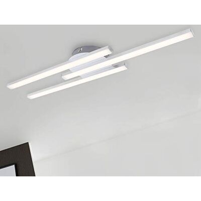 Briloner Leuchten Luz de techo LED, luz de techo de 3 bombillas, 6 vatios, 480 lúmenes, 3000 Kelvin, color aluminio, 565x120x43 mm (Largo x ancho x alto) Briloner Leuchten Luz de techo LED, luz de techo de 3 bombillas, 6 vatios, 480 lúmenes, 3000 Kelvin, color aluminio, 565x120x43 mm (Largo x ancho x alto)
