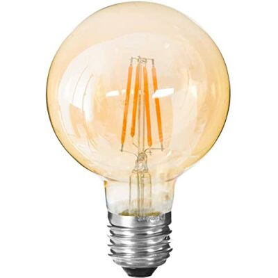 ATMOSPHERA Bombilla LED Globo Ámbar - E27 2W, Vidrio, Metal ATMOSPHERA Bombilla LED Globo Ámbar - E27 2W, Vidrio, Metal