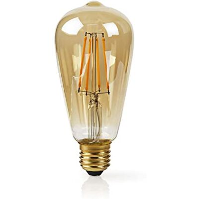 NEDIS Lf10Gdst65 Bombilla Led Wi-Fi Inteligente de Filamento, E27 St64-5 W, 500 Lm NEDIS Lf10Gdst65 Bombilla Led Wi-Fi Inteligente de Filamento, E27 St64-5 W, 500 Lm