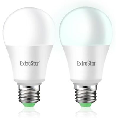 EXTRASTAR Bombilla 1055Lm, 11W, Luz Blanca, Encendido/Apagado Automático, Para Pasillo, Jardín, Terraza EXTRASTAR Bombilla 1055Lm, 11W, Luz Blanca, Encendido/Apagado Automático, Para Pasillo, Jardín, Terraza