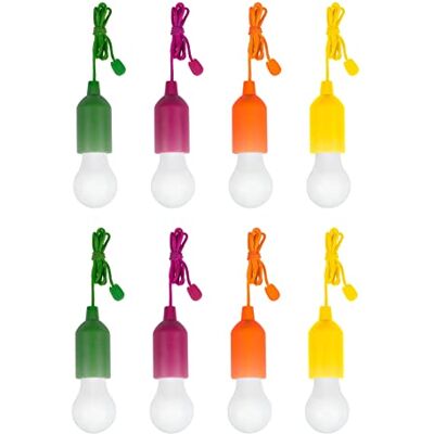 LEOFLA 8 Bombillas Led Portátiles Coloridas Baterías Para Casa Camping Jardín LEOFLA 8 Bombillas Led Portátiles Coloridas Baterías Para Casa Camping Jardín