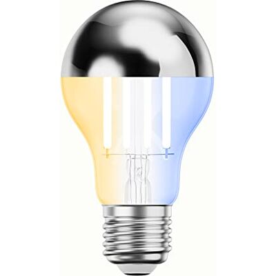 ledscom.de Bombilla LED E27, A60, blanco cálido blanco frío (2700-7000 K), 4,8 W, 486 lm, Smart Home, WLAN, Alexa, espejo de cabeza (plateado) ledscom.de Bombilla LED E27, A60, blanco cálido blanco frío (2700-7000 K), 4,8 W, 486 lm, Smart Home, WLAN, Alexa, espejo de cabeza (plateado)