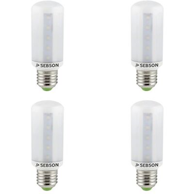 SEBSON Bombilla LED E27 8W Equivalente a 60W 810 Lúmenes Blanco Cálido 3000K No Regulable Angulo de Haz 280° Bombilla LED 230V Juego de 4 SEBSON Bombilla LED E27 8W Equivalente a 60W 810 Lúmenes Blanco Cálido 3000K No Regulable Angulo de Haz 280° Bombilla LED 230V Juego de 4
