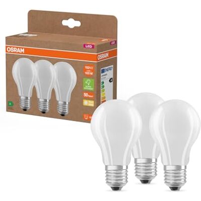 OSRAM Lámpara LED Classic A100 Filamento 7,2 W 827, 2700 K blanco cálido, E27, mate, 1521 lm, 50.000 h, Clase A OSRAM Lámpara LED Classic A100 Filamento 7,2 W 827, 2700 K blanco cálido, E27, mate, 1521 lm, 50.000 h, Clase A