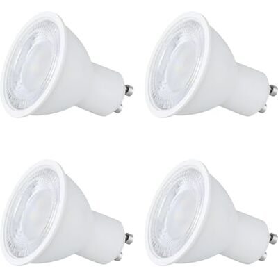 SEBSON Bombilla LED GU10 Blanco Cálido 2,5W Set de 4-450lm Clase de Eficiencia Energética A, Sustituye 50W Halógena, Ángulo del Haz 90° Focos Empotrables 230V ø50x53mm SEBSON Bombilla LED GU10 Blanco Cálido 2,5W Set de 4-450lm Clase de Eficiencia Energética A, Sustituye 50W Halógena, Ángulo del Haz 90° Focos Empotrables 230V ø50x53mm