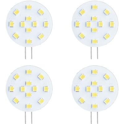 SEBSON Bombilla LED G4 2,5W Equivalente a 20W Juego de 4-200 Lúmenes Blanco Cálido 3000K No Regulable Angulo de Haz 130° Bombilla G4 Redondo 12V SEBSON Bombilla LED G4 2,5W Equivalente a 20W Juego de 4-200 Lúmenes Blanco Cálido 3000K No Regulable Angulo de Haz 130° Bombilla G4 Redondo 12V