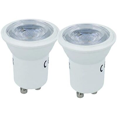 LEDLUX 2 mini bombillas LED GU10 Ø35 mm, 2 W 180 lm, haz de 38° satén, H46 mm (blanco cálido 3000 K) LEDLUX 2 mini bombillas LED GU10 Ø35 mm, 2 W 180 lm, haz de 38° satén, H46 mm (blanco cálido 3000 K)