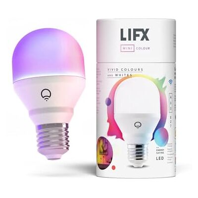 LIFX Mini (E27) Bombilla de luz LED inteligente Wi-F, ajustable, multicolor, regulable, no requiere concentrador, funciona con Alexa, Apple HomeKit y Google Assistant LIFX Mini (E27) Bombilla de luz LED inteligente Wi-F, ajustable, multicolor, regulable, no requiere concentrador, funciona con Alexa, Apple HomeKit y Google Assistant