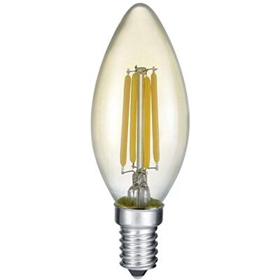 TRIO Bombilla con filamento LED, 4 W, forma de vela, E14, tono marrón TRIO Bombilla con filamento LED, 4 W, forma de vela, E14, tono marrón