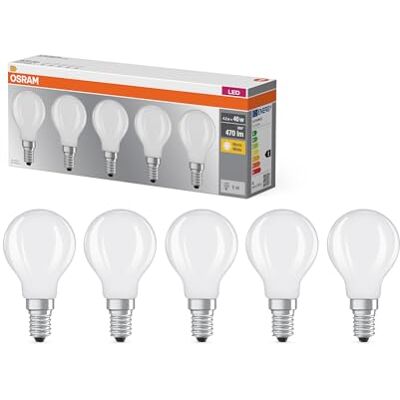 OSRAM Lámpara LED Base de filamento P40 Miniball 4,2 W 827, 2700 K blanco cálido, E14, mate, 470 lm, luz instantánea 100% OSRAM Lámpara LED Base de filamento P40 Miniball 4,2 W 827, 2700 K blanco cálido, E14, mate, 470 lm, luz instantánea 100%