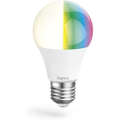 Hama Bombilla LED Inteligente (Bombilla inteligente WIFI, LED, Lampe E27, 10W, Regulable, Compatible con Alexa, Google Home) Multicolor Hama Bombilla LED Inteligente (Bombilla inteligente WIFI, LED, Lampe E27, 10W, Regulable, Compatible con Alexa, Google Home) Multicolor