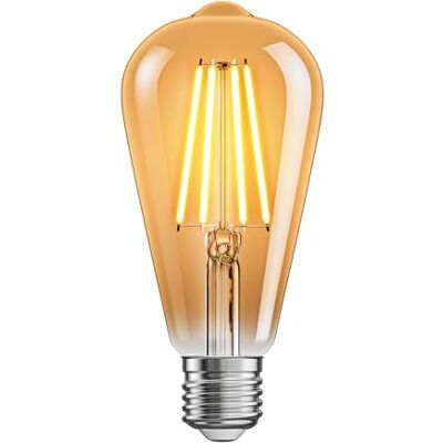 ledscom.de Bombilla LED E27, ST64, blanco extra cálido (2500 K), 7,2 W, 814lm, regulador de 3 niveles, color dorado ledscom.de Bombilla LED E27, ST64, blanco extra cálido (2500 K), 7,2 W, 814lm, regulador de 3 niveles, color dorado