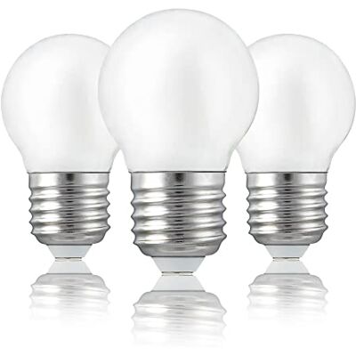 Hellum Bombilla LED de filamento E27, luz blanca cálida, 2700 K, 4 W, mate, 3 unidades, Hellum Bombilla LED de filamento E27, luz blanca cálida, 2700 K, 4 W, mate, 3 unidades,