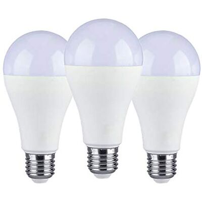 LEDLUX 3 Piezas Lámpara LED E27 220V (15W 1350LM 65X134mm, Blanco Frio 6400K) LEDLUX 3 Piezas Lámpara LED E27 220V (15W 1350LM 65X134mm, Blanco Frio 6400K)