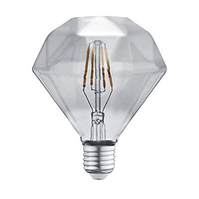 TRIO Leuchten Bombilla LED de filamento de cristal, cristal ahumado, casquillo E27, 4 W, 3000 K, 140 lúmenes, TRIO Leuchten Bombilla LED de filamento de cristal, cristal ahumado, casquillo E27, 4 W, 3000 K, 140 lúmenes,