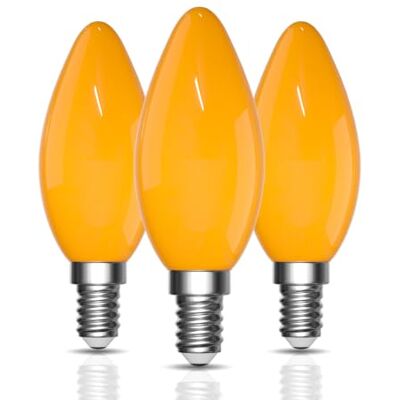 Bonlux Bombilla E14 LED 6W, Luz Calida 2000K 241lm C35, Equivalente a 30-50W E14 Bombillas de Luz Ámbar, Bombillas No Regulable, Sin Parpadeos y Sin Luz Azul Para Habitación, Luz Noche, Lectura, 3PCS Bonlux Bombilla E14 LED 6W, Luz Calida 2000K 241lm C35, Equivalente a 30-50W E14 Bombillas de Luz Ámbar, Bombillas No Regulable, Sin Parpadeos y Sin Luz Azul Para Habitación, Luz Noche, Lectura, 3PCS
