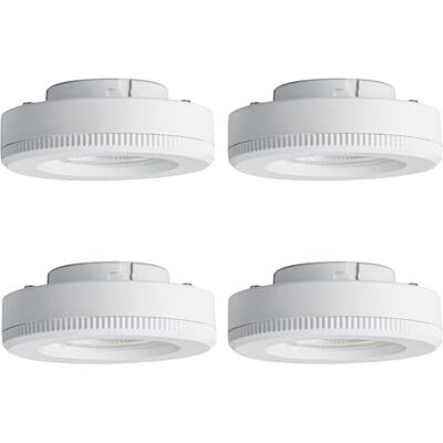 SEBSON Bombilla LED GX53 2,5W Blanco Cálido Juego de 4-450lm Clase Eficiencia Energética A Sustituye 40W Halógeno, Lampara LED plana ø73x27mm 230V SEBSON Bombilla LED GX53 2,5W Blanco Cálido Juego de 4-450lm Clase Eficiencia Energética A Sustituye 40W Halógeno, Lampara LED plana ø73x27mm 230V