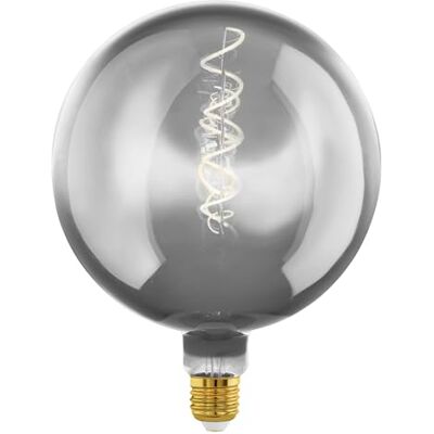 Eglo LED E27 globo regulable, LED en espiral tamaño grande, bombilla vintage extragrande vaporizada en diseño retro, 4 vatios, 50 lúmenes, blanco cálido, 2200k, G200, Ø 20 cm Eglo LED E27 globo regulable, LED en espiral tamaño grande, bombilla vintage extragrande vaporizada en diseño retro, 4 vatios, 50 lúmenes, blanco cálido, 2200k, G200, Ø 20 cm