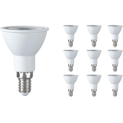 SEBSON Bombilla LED E14 2,5W Blanco Cálido Set de 10-450lm Clase de Eficiencia Energética A Sustituye 50W Halógena Reflector 90° 230V ø50x70mm SEBSON Bombilla LED E14 2,5W Blanco Cálido Set de 10-450lm Clase de Eficiencia Energética A Sustituye 50W Halógena Reflector 90° 230V ø50x70mm