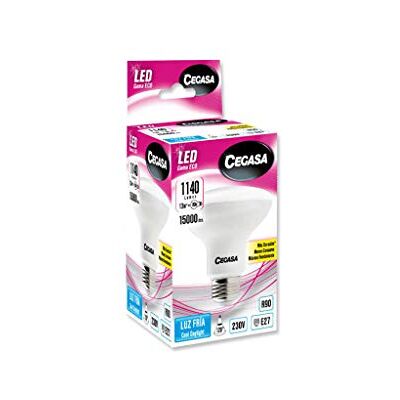 CEGASA LAMPARA LED R90 13W 1140 LM E27 Fria 5000K CAJ, Negro, Estandar CEGASA LAMPARA LED R90 13W 1140 LM E27 Fria 5000K CAJ, Negro, Estandar