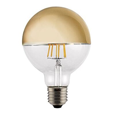 CristalRecord Bombilla decorativa LED Globo Efecto Espejo E27 (6W) Oro CristalRecord Bombilla decorativa LED Globo Efecto Espejo E27 (6W) Oro