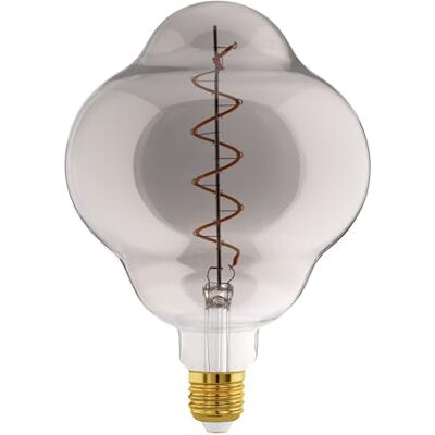Eglo XXL Bombilla LED E27 regulable, diseño en espiral, retro, tamaño grande, de cristal ahumado, 4 W, 110 lúmenes, blanco cálido, 2000 K, 20 cm de largo Eglo XXL Bombilla LED E27 regulable, diseño en espiral, retro, tamaño grande, de cristal ahumado, 4 W, 110 lúmenes, blanco cálido, 2000 K, 20 cm de largo