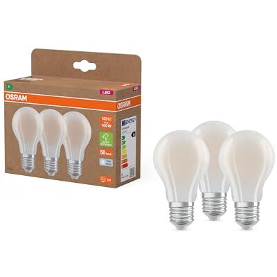 OSRAM Lámpara LED Classic A100 Filamento 7,2W 840, 4000K blanco frío, E27, mate, 1521 lm, 50.000 h, eficiencia energética OSRAM Lámpara LED Classic A100 Filamento 7,2W 840, 4000K blanco frío, E27, mate, 1521 lm, 50.000 h, eficiencia energética