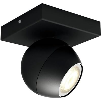 Philips – Lámpara inteligente, Hue Buckram, Foco LED Inteligente, Luz Blanaca de Cálida a Fría, Compatible con Alexa y Google Home, Color Negro Philips – Lámpara inteligente, Hue Buckram, Foco LED Inteligente, Luz Blanaca de Cálida a Fría, Compatible con Alexa y Google Home, Color Negro