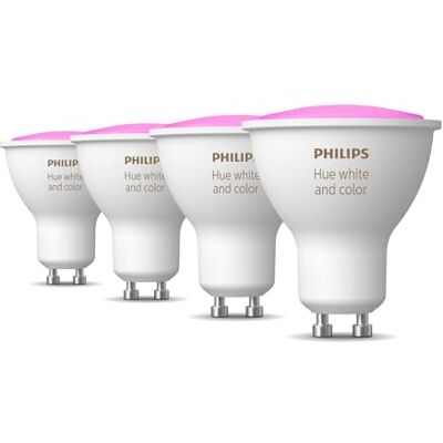 Philips GU10-4x focos Blanco/Color Hue White and Color Ambiance Philips GU10-4x focos Blanco/Color Hue White and Color Ambiance