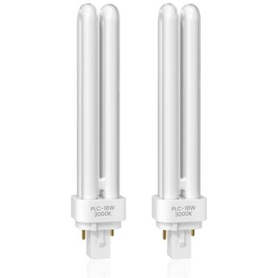 Bonlux Bombillas G24D-2 18W 2 Pines, Lámpara Tubo Fluorescente PLC 2U PLC 830 Ahorro de Energía, 3000K Blanco Cálido Fluorescente Cocina, No Regulable para Baño, Dormitorio, Pasillo, 2 Unidades Bonlux Bombillas G24D-2 18W 2 Pines, Lámpara Tubo Fluorescente PLC 2U PLC 830 Ahorro de Energía, 3000K Blanco Cálido Fluorescente Cocina, No Regulable para Baño, Dormitorio, Pasillo, 2 Unidades