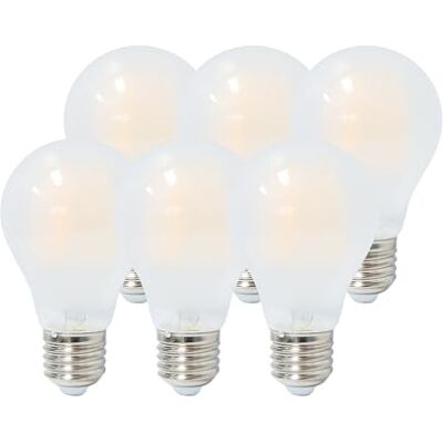 Garza Pack de 6 Bombillas Filamento Estándar Opal, Casquillo E27, Luz Cálida 2700K, 8W, 1060 Lúmenes, No Regulable Garza Pack de 6 Bombillas Filamento Estándar Opal, Casquillo E27, Luz Cálida 2700K, 8W, 1060 Lúmenes, No Regulable