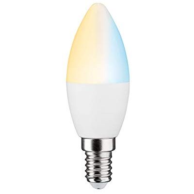 Paulmann Lámpara LED Vela Smart Home Zigbee Tunable White 5 W, regulable, lámpara de bajo consumo mate, iluminación lámpara 2700 K E14 Paulmann Lámpara LED Vela Smart Home Zigbee Tunable White 5 W, regulable, lámpara de bajo consumo mate, iluminación lámpara 2700 K E14