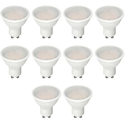 Zone Juego de 10 focos LED GU10, 10 W, 3000 K, luz blanca cálida, 1000 Sustituye a 70 W, CRI de más de 80, 25.000 h de vida útil, luz instantánea 100% Zone Juego de 10 focos LED GU10, 10 W, 3000 K, luz blanca cálida, 1000 Sustituye a 70 W, CRI de más de 80, 25.000 h de vida útil, luz instantánea 100%