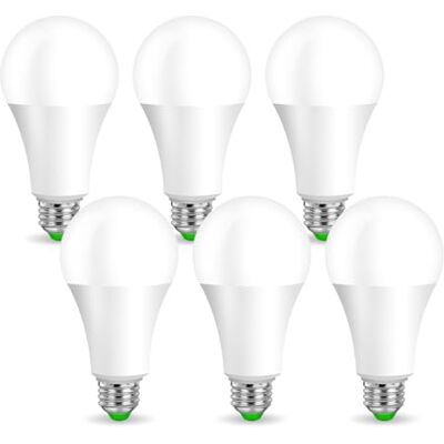 EXTRASTAR Bombillas LED 18W E27, Luz Blanca Fría 6500K, 2000Lm, Equivalente a 126W, No regulable, 6Pcs EXTRASTAR Bombillas LED 18W E27, Luz Blanca Fría 6500K, 2000Lm, Equivalente a 126W, No regulable, 6Pcs