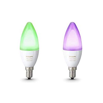 Philips Pack 2 Bombillas Inteligentes LED E14, Luz Blanca, Compatible con Alexa y Google Home, 6.5 W, White and Color Ambiance Philips Pack 2 Bombillas Inteligentes LED E14, Luz Blanca, Compatible con Alexa y Google Home, 6.5 W, White and Color Ambiance