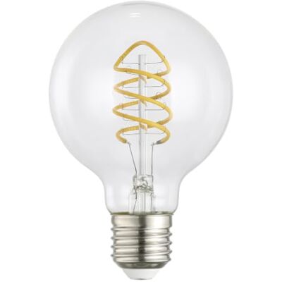 Eglo E27 Globe Lámpara led, bombilla incandescente espiral bombilla decorativa vintage de diseño retro, 7,3 vatios, blanco cálido, 806 lúmenes, 2700 Kelvin, bombilla Edison G80, 8 cm Eglo E27 Globe Lámpara led, bombilla incandescente espiral bombilla decorativa vintage de diseño retro, 7,3 vatios, blanco cálido, 806 lúmenes, 2700 Kelvin, bombilla Edison G80, 8 cm