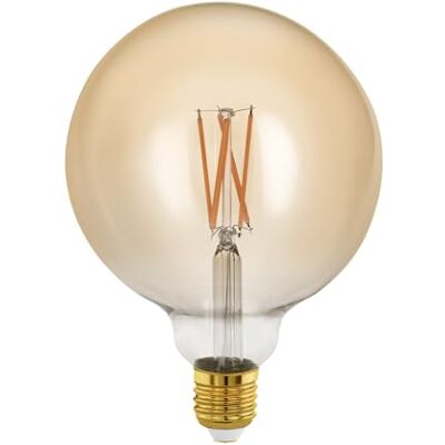 Eglo LED E27 regulable, bombilla Golden Vintage, bola para iluminación retro, 4 vatios (equivalente a 28 vatios), 300 lúmenes, blanco cálido, 1700k, Edison G125, Ø 12,5 cm Eglo LED E27 regulable, bombilla Golden Vintage, bola para iluminación retro, 4 vatios (equivalente a 28 vatios), 300 lúmenes, blanco cálido, 1700k, Edison G125, Ø 12,5 cm