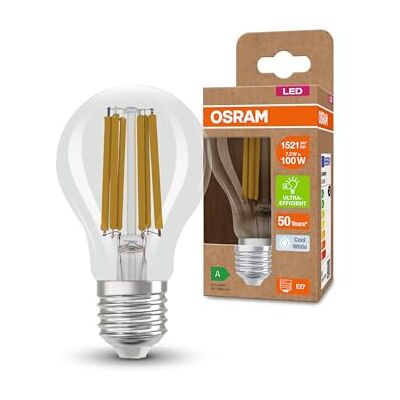 OSRAM Bombilla LED E27, SUPERSTAR+ CLASSIC A FIL 100, 7,2W, 1512lm, 4000K, luz blanca fría, larga vida útil, paquete de 6 OSRAM Bombilla LED E27, SUPERSTAR+ CLASSIC A FIL 100, 7,2W, 1512lm, 4000K, luz blanca fría, larga vida útil, paquete de 6