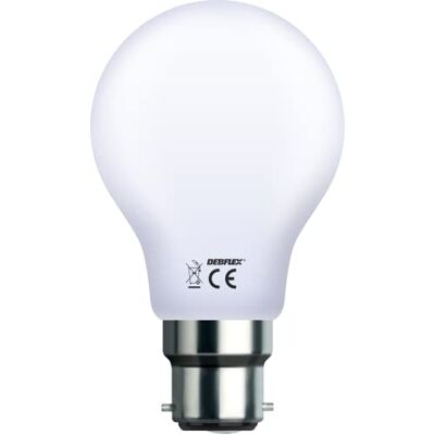 DEBFLEX Bombilla LED de filamento de Cristal A60 B22 (2700 K 4 W), Color Blanco DEBFLEX Bombilla LED de filamento de Cristal A60 B22 (2700 K 4 W), Color Blanco