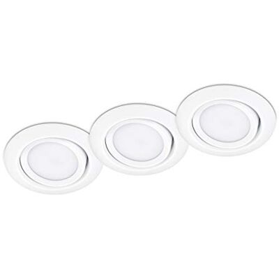 TRIO Leuchten Rila Juego de 3 focos led empotrables (metal blanco mate, incluye 3 bombillas LED de 5 W) TRIO Leuchten Rila Juego de 3 focos led empotrables (metal blanco mate, incluye 3 bombillas LED de 5 W)