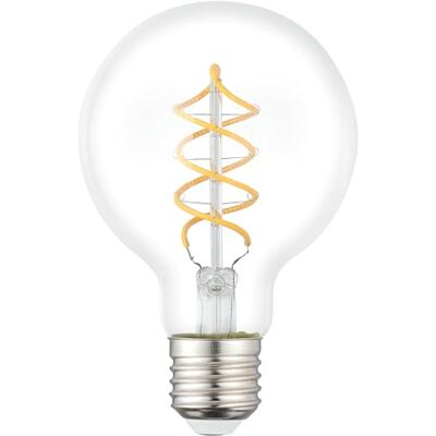 Eglo E27 Globe Lámpara led, bombilla incandescente espiral, bombilla decorativa vintage de diseño retro, 7,3 vatios, blanco cálido, 806 lúmenes, 2700 Kelvin, bombilla Edison G80, diámetro de 8 cm Eglo E27 Globe Lámpara led, bombilla incandescente espiral, bombilla decorativa vintage de diseño retro, 7,3 vatios, blanco cálido, 806 lúmenes, 2700 Kelvin, bombilla Edison G80, diámetro de 8 cm