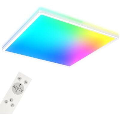 Briloner Lámpara de techo LED inteligente, colores brillantes RGB, efecto de luz indirecta, luz blanca neutra, lámpara de salón WiFi, mando a distancia, control por voz. Briloner Lámpara de techo LED inteligente, colores brillantes RGB, efecto de luz indirecta, luz blanca neutra, lámpara de salón WiFi, mando a distancia, control por voz.